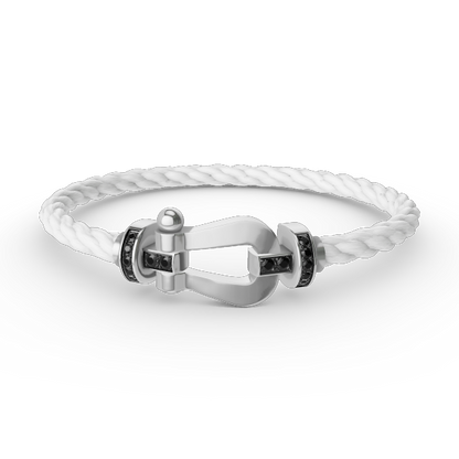 ¡®Lume Jewels¡¯FORCE LARGE HORSESHOE BLACK DIAMOND BRACELET SILVER