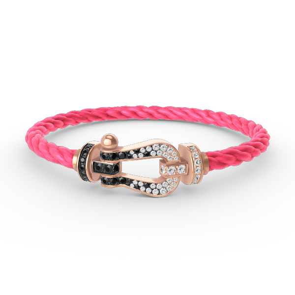 ¡®Lume Jewels¡¯FORCE LARGE HORSESHOE BLACK WHITE DIAMOND BRACELET ROSE GOLD