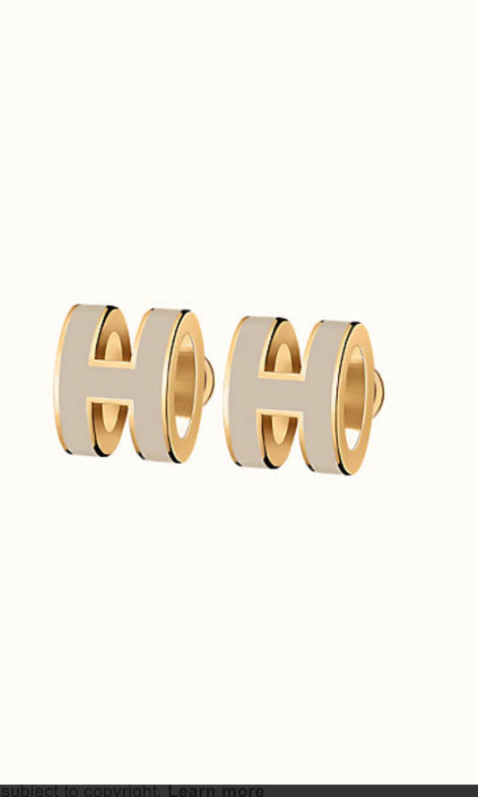 ¡®Lume Jewels¡¯MINI POP H GOLD EARRINGS GREY