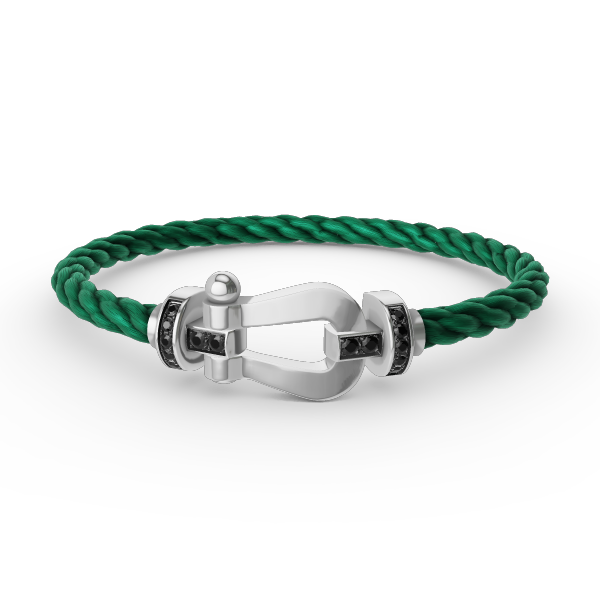 ¡®Lume Jewels¡¯FORCE LARGE HORSESHOE BLACK DIAMOND BRACELET SILVER