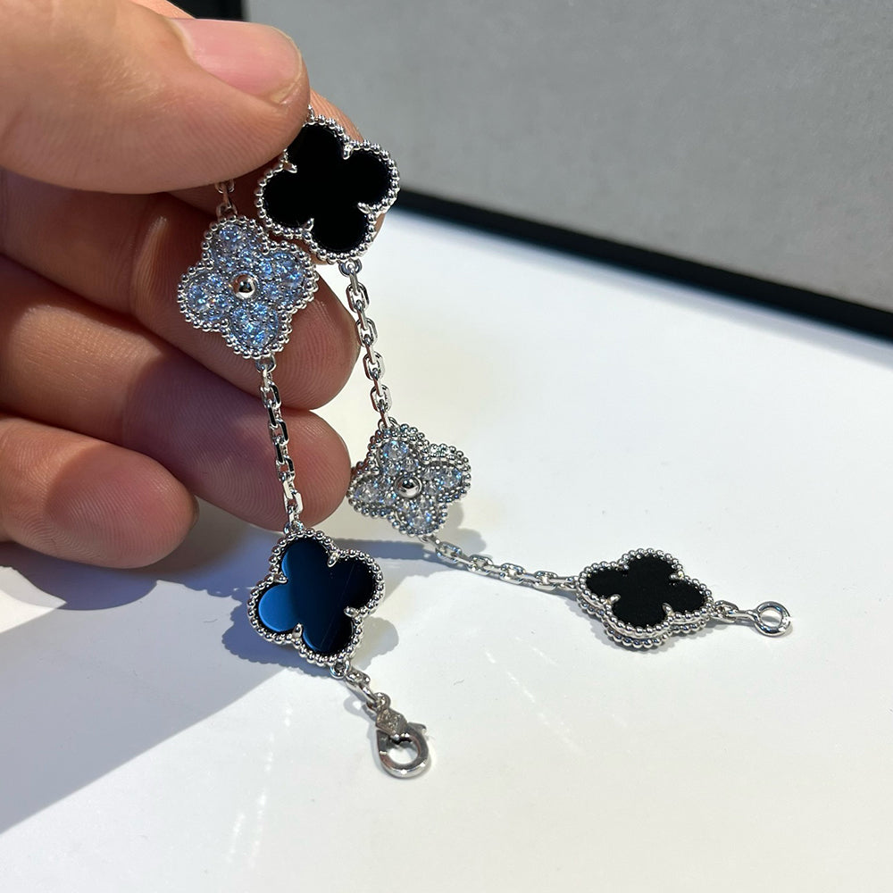 [Lume Jewels]New CLOVER 5 MOTIF ONYXS BRACELET COLLECTION