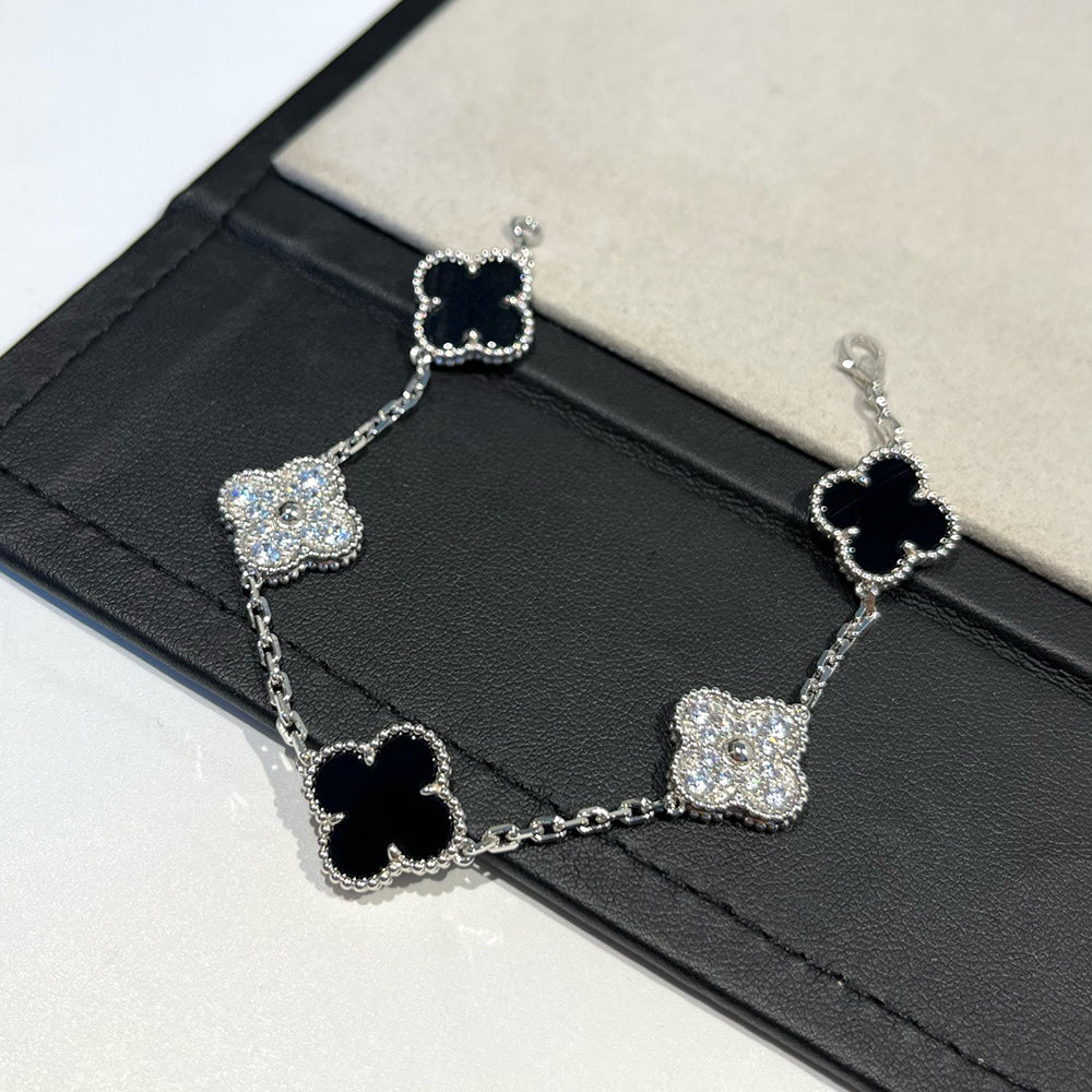 [Lume Jewels]New CLOVER 5 MOTIF ONYXS BRACELET COLLECTION