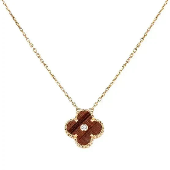 ¡®Lume Jewels¡¯CLOVER 15MM DIAMOND AND YELLOW TIGER'S EYE AGATE necklace