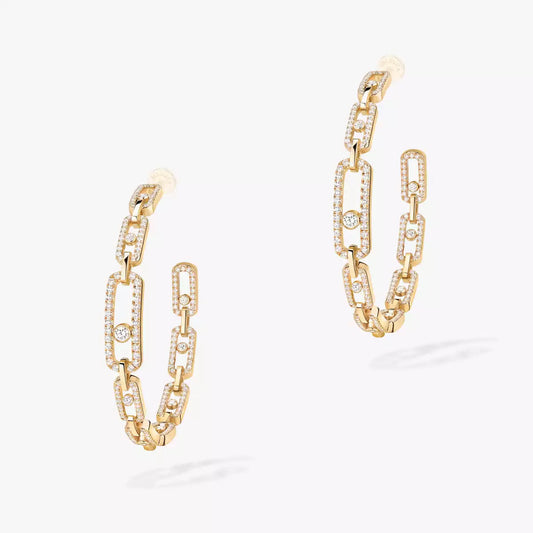 [Lume Jewels]Move Link Diamond Hoop Earrings