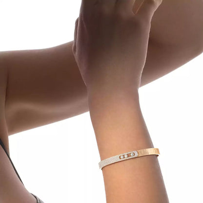 [Lume Jewels]Move Noa Ciselé half pavé bangle