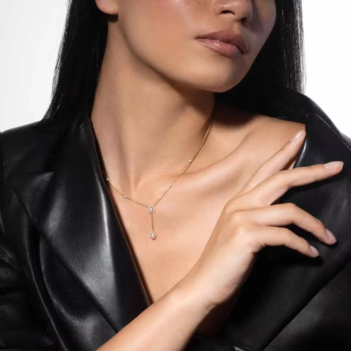 [Lume Jewels]Gold Diamond Tie Necklace