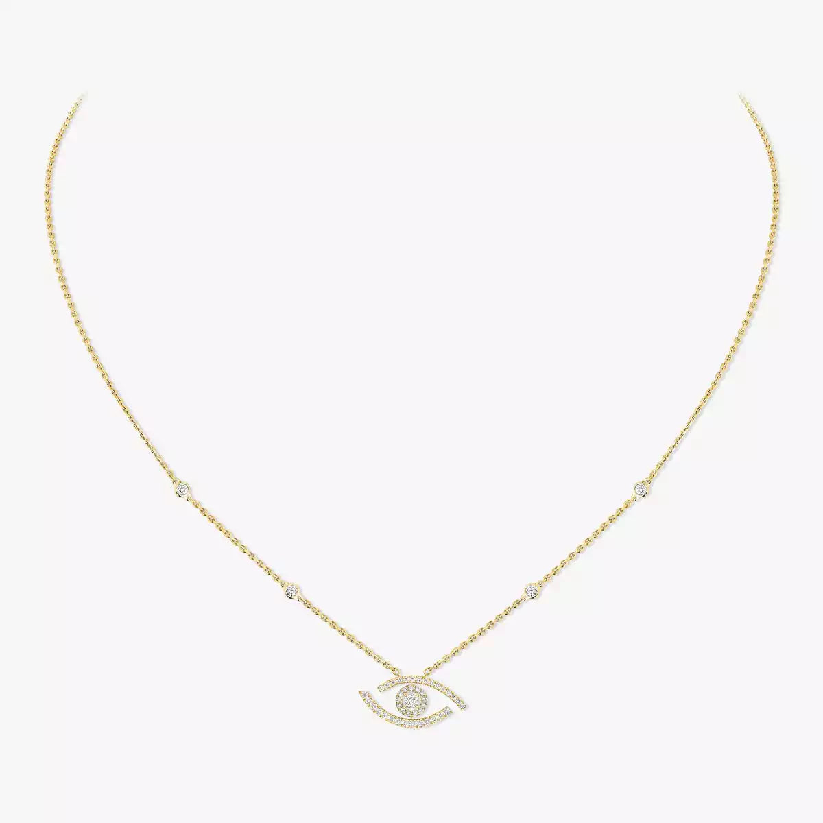 [Lume Jewels]Pave_ Diamond Necklace Lucky Eye