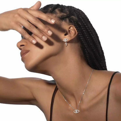 [Lume Jewels]Pave_ Diamond Necklace Lucky Eye