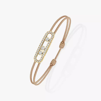 [Lume Jewels]Messika Care(s) pink cord pavé bracelet