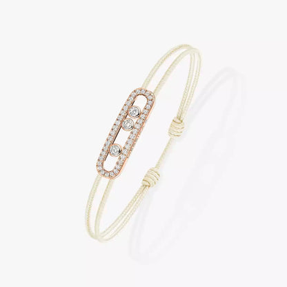 [Lume Jewels]Messika Care(s) pink cord pavé bracelet