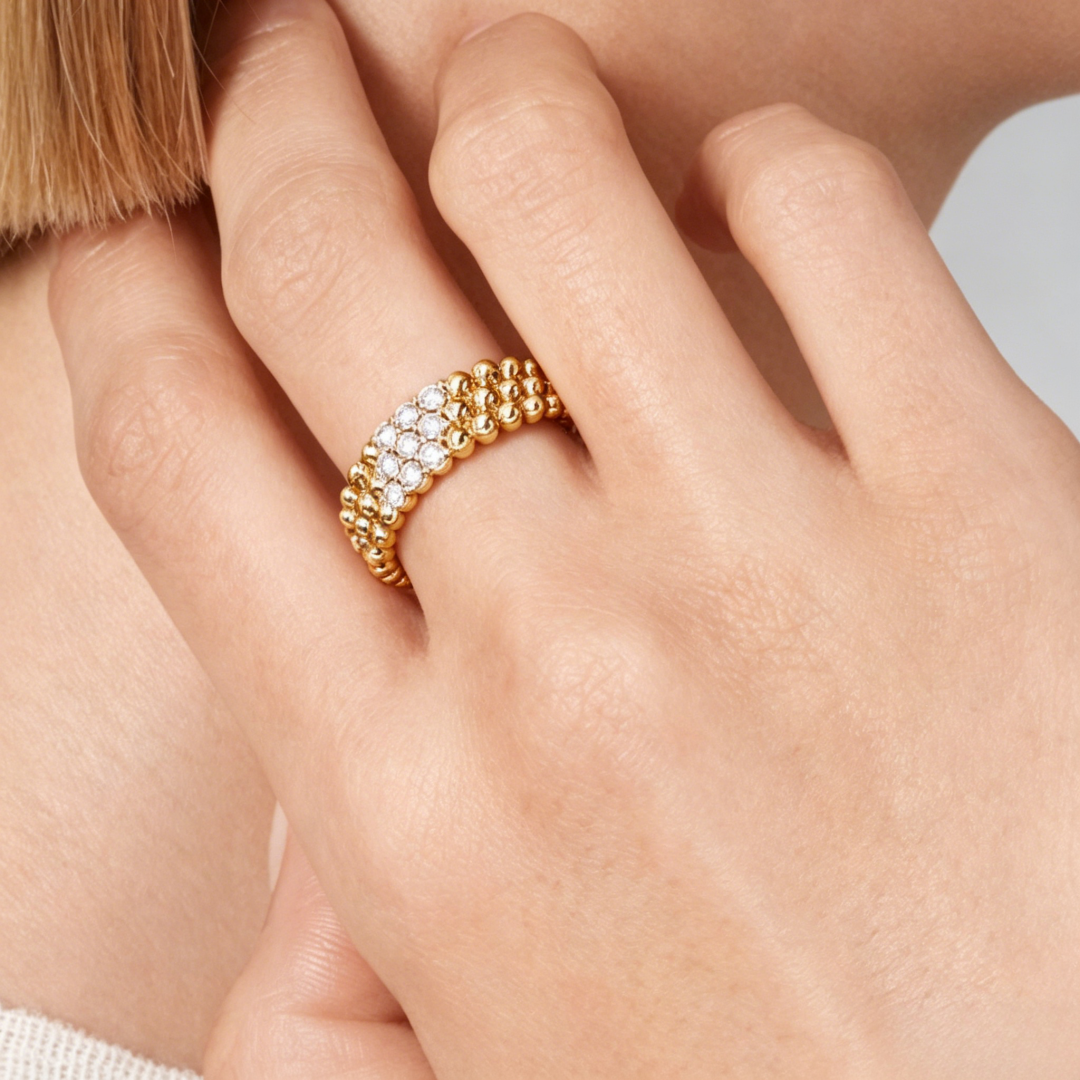 [Lume Jewels] THREE-ROW DIAMOND RING