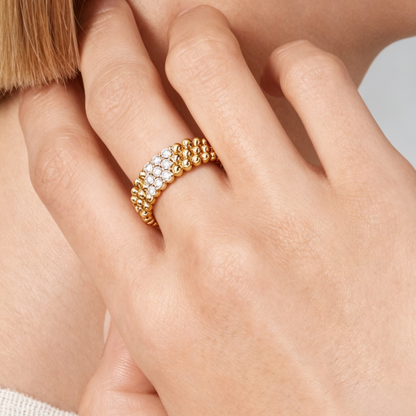 [Lume Jewels] THREE-ROW DIAMOND RING