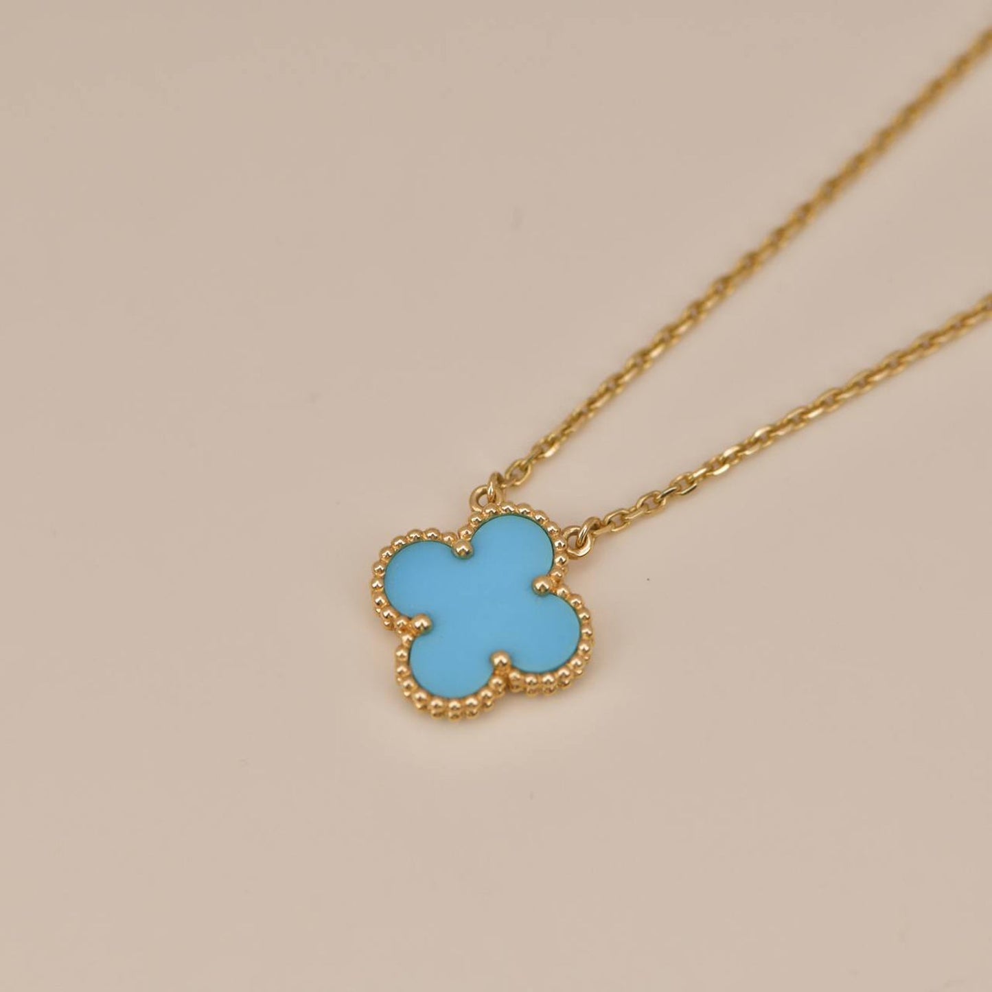¡®Lume Jewels¡¯CLOVER 15MM VINTAGE TURQUOISE NECKLACE