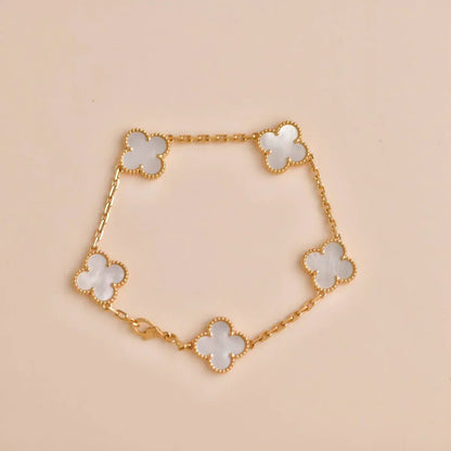 [Lume Jewels]New CLOVER WHITE PEARL MOP 5 MOTIF BRACELET COLLECTION