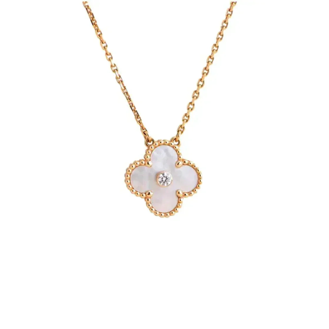 ¡®Lume Jewels¡¯CLOVER 15MM DIAMOND WHITE FRITILLARIA NECKLACE