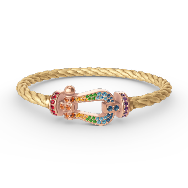 ¡®Lume Jewels¡¯FORCE LARGE HORSESHOE  COLORED DIAMOND BRACELET ROSE GOLD