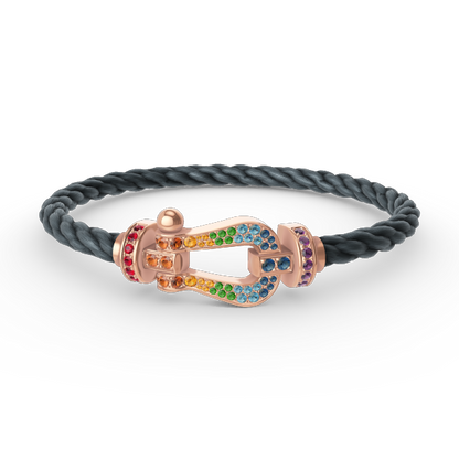 ¡®Lume Jewels¡¯FORCE LARGE HORSESHOE  COLORED DIAMOND BRACELET ROSE GOLD