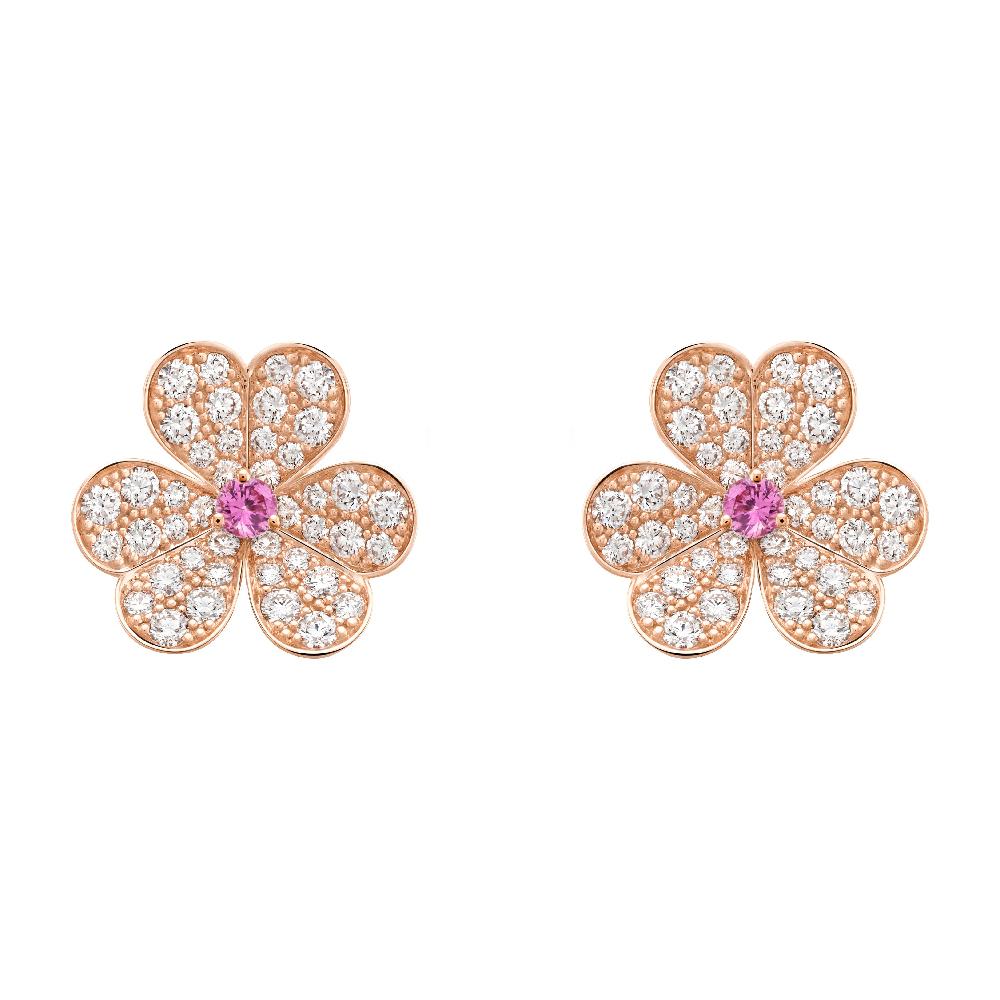 ¡®Lume Jewels¡¯FRIVOLE PINK GOLD FLOWER DIAMOND EARRINGS