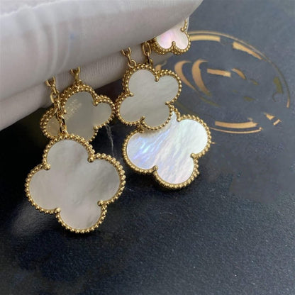 ¡®Lume Jewels¡¯CLOVER EARRINGS WHITE MOP 4 MOTIFS GOLD