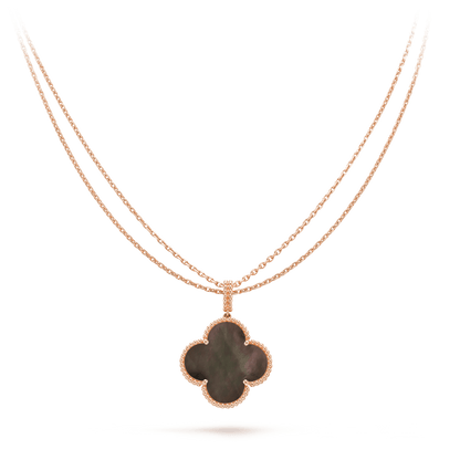 ¡®Lume Jewels¡¯CLOVER 25MM GOLD DARK MOP BIG CLOVER NECKLACE
