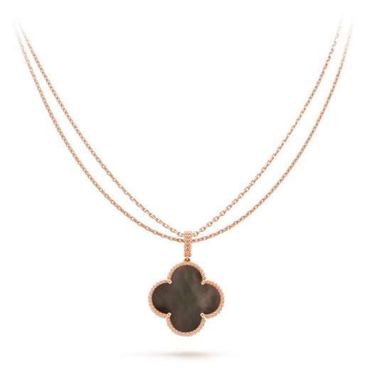 ¡®Lume Jewels¡¯CLOVER 25MM GOLD DARK MOP BIG CLOVER NECKLACE
