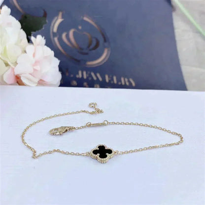 ¡®Lume Jewels¡¯CLOVER ONYX SINGLE FLOWER BRACELET