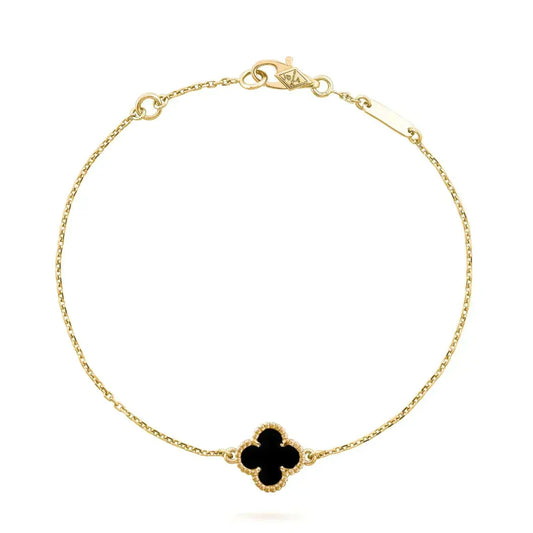 ¡®Lume Jewels¡¯CLOVER ONYX SINGLE FLOWER BRACELET