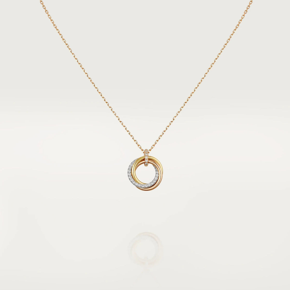 ¡®Lume Jewels¡¯TRINITY NECKLACE SILVER GOLD PINK GOLD DIAMONDS