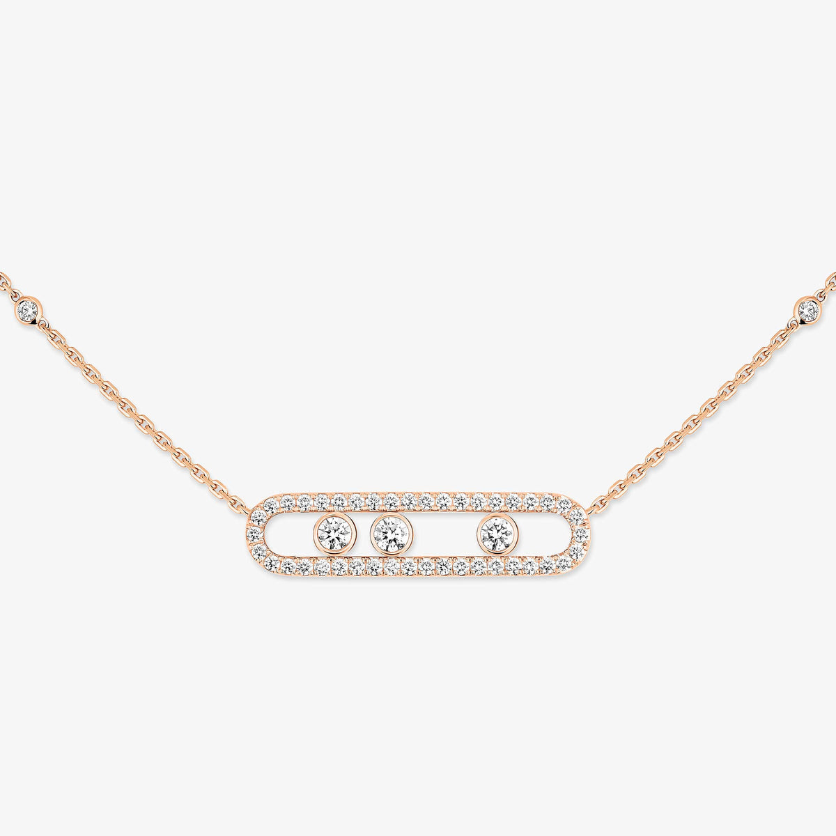 [Lume Jewels] Move Pave_ Rose Gold Diamond Necklace