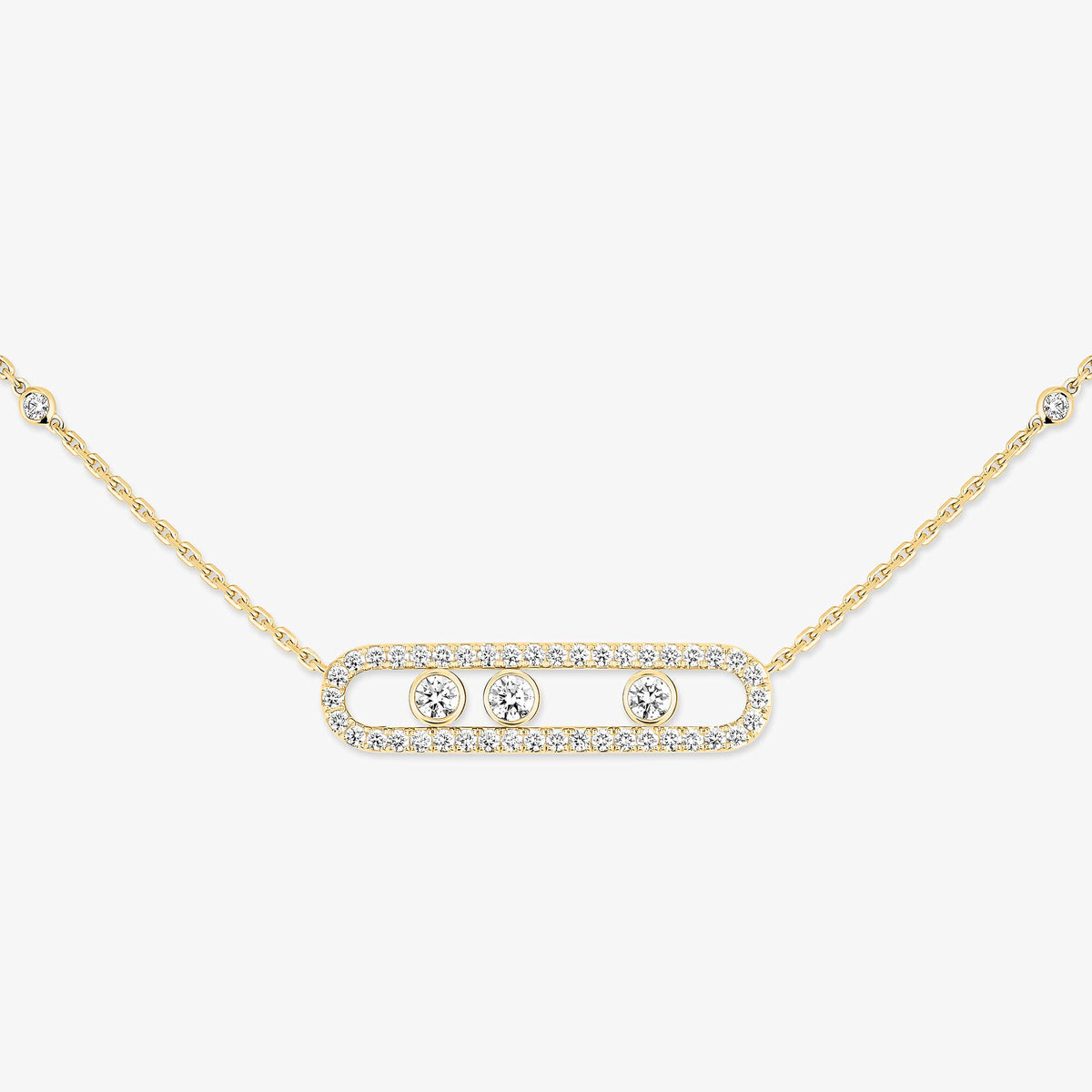 [Lume Jewels] Move Pave_ Rose Gold Diamond Necklace