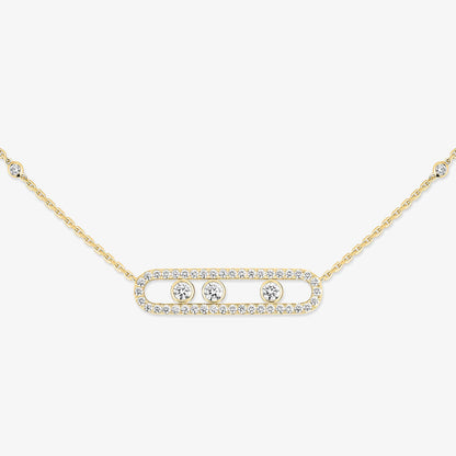 [Lume Jewels] Move Pave_ Rose Gold Diamond Necklace