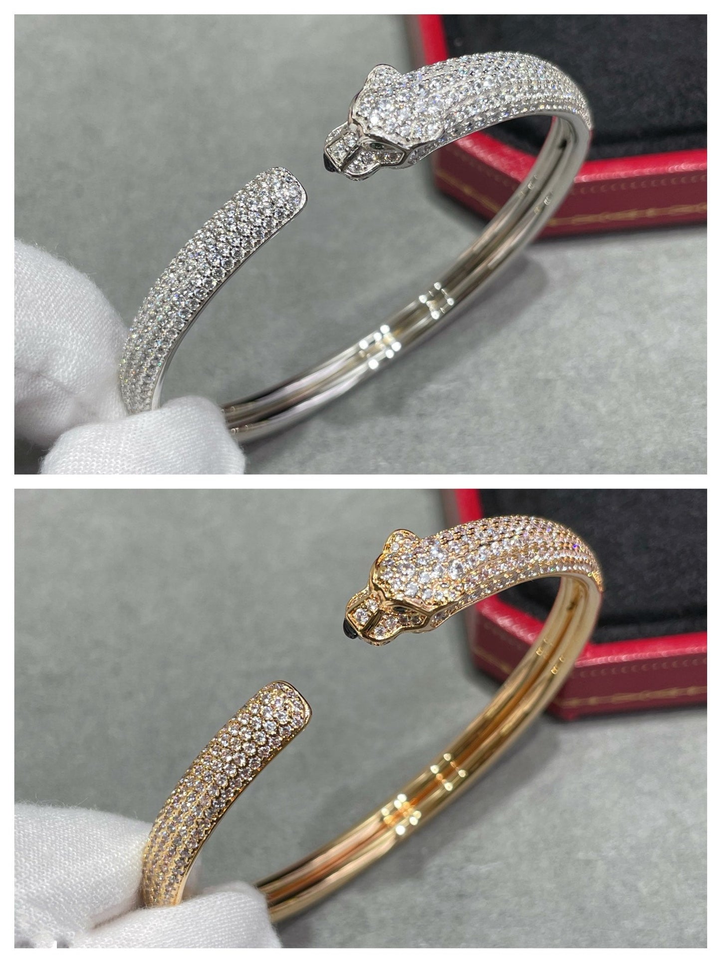 ¡®Lume Jewels¡¯PANTHERE FULL DIAMOND OPEN BRACELET