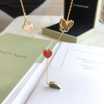 ¡®Lume Jewels¡¯LUCKY SPRING 4 MOTIFS ROSE GOLD NECKLACE