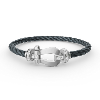¡®Lume Jewels¡¯FORCE LARGE HORSESHOE HALF DIAMOND BRACELET SILVER