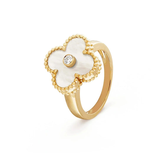 ¡®Lume Jewels¡¯CLOVER PINK MOP RING GOLD DIAMOND
